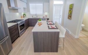 Elegant Kitchen with wood flooring