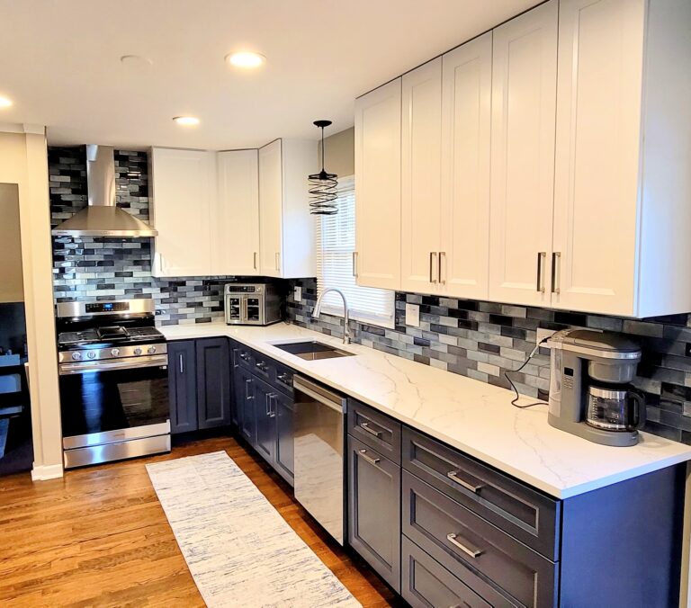 Bold Two-Tone Kitchen & Bath Remodel in Addison IL
